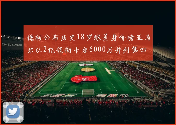 德转公布历史18岁球员身价榜亚马尔以2亿领衔卡尔6000万并列第四